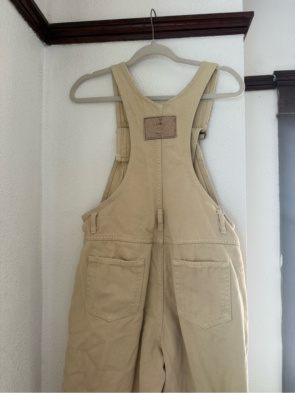 Vintage Beige Women's Canvas Overalls Jumpsuit - Picture 3 of 4